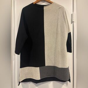 Multiples Black and Gray Colorblock Sweater